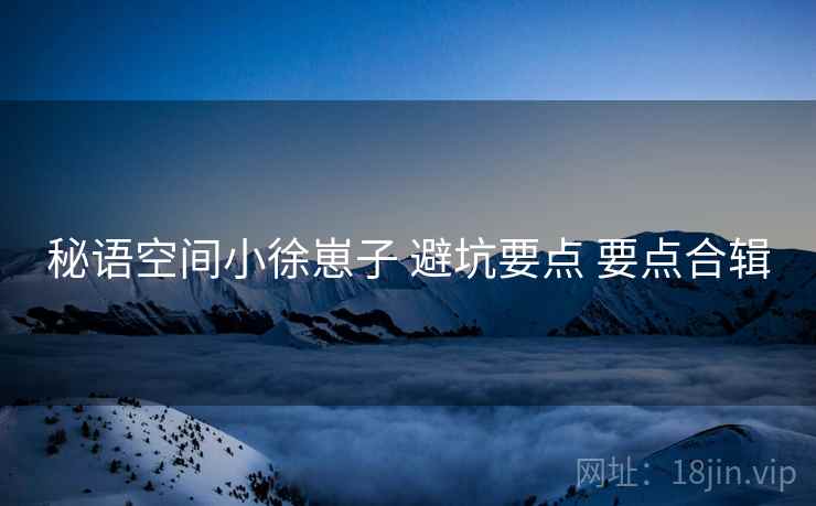 秘语空间小徐崽子 避坑要点 要点合辑