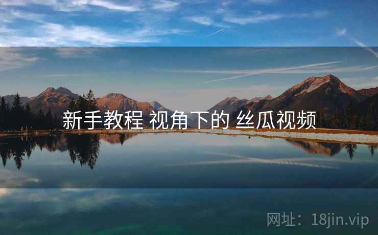 新手教程 视角下的 丝瓜视频