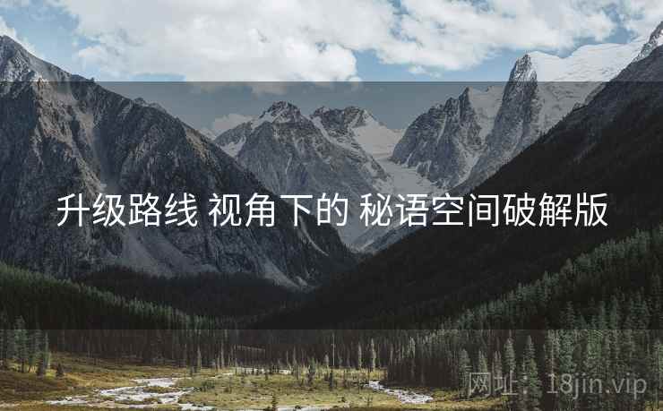 升级路线 视角下的 秘语空间破解版