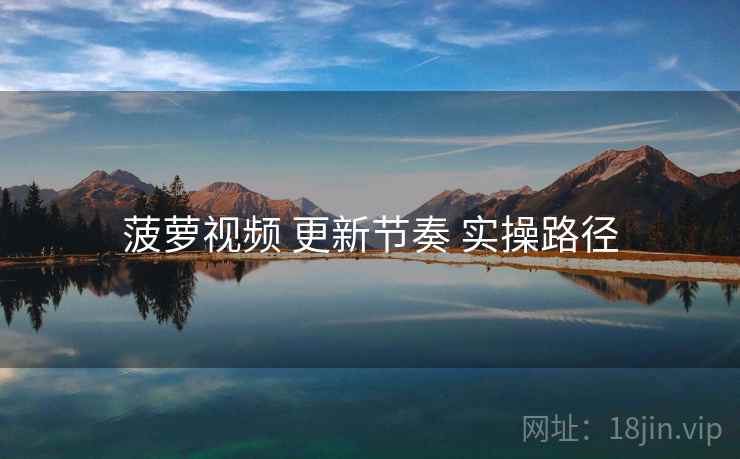 菠萝视频 更新节奏 实操路径